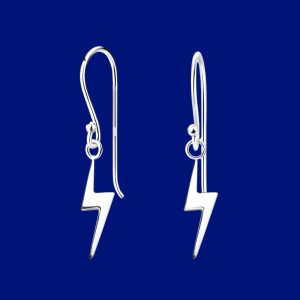 Sterling Silver Lightening Bolt Drop Earrings