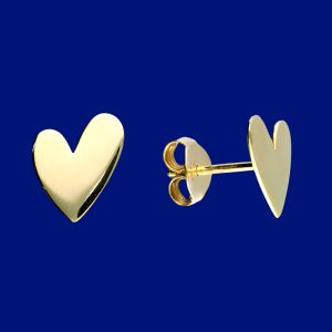 Gold Plated Heart Stud Earrings