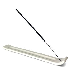 Ceramic Incense Stick Holder / Ash Catcher - Warm White