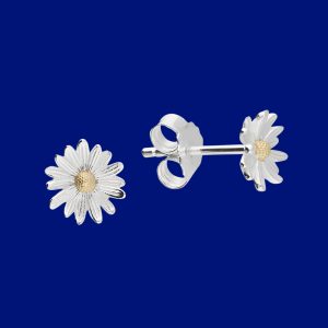 Sterling Silver Daisy Stud Earrings