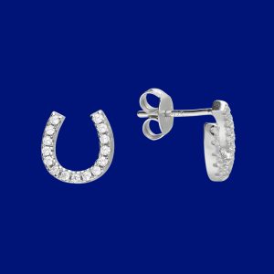 Sterling Silver Horseshoe Stud Earrings